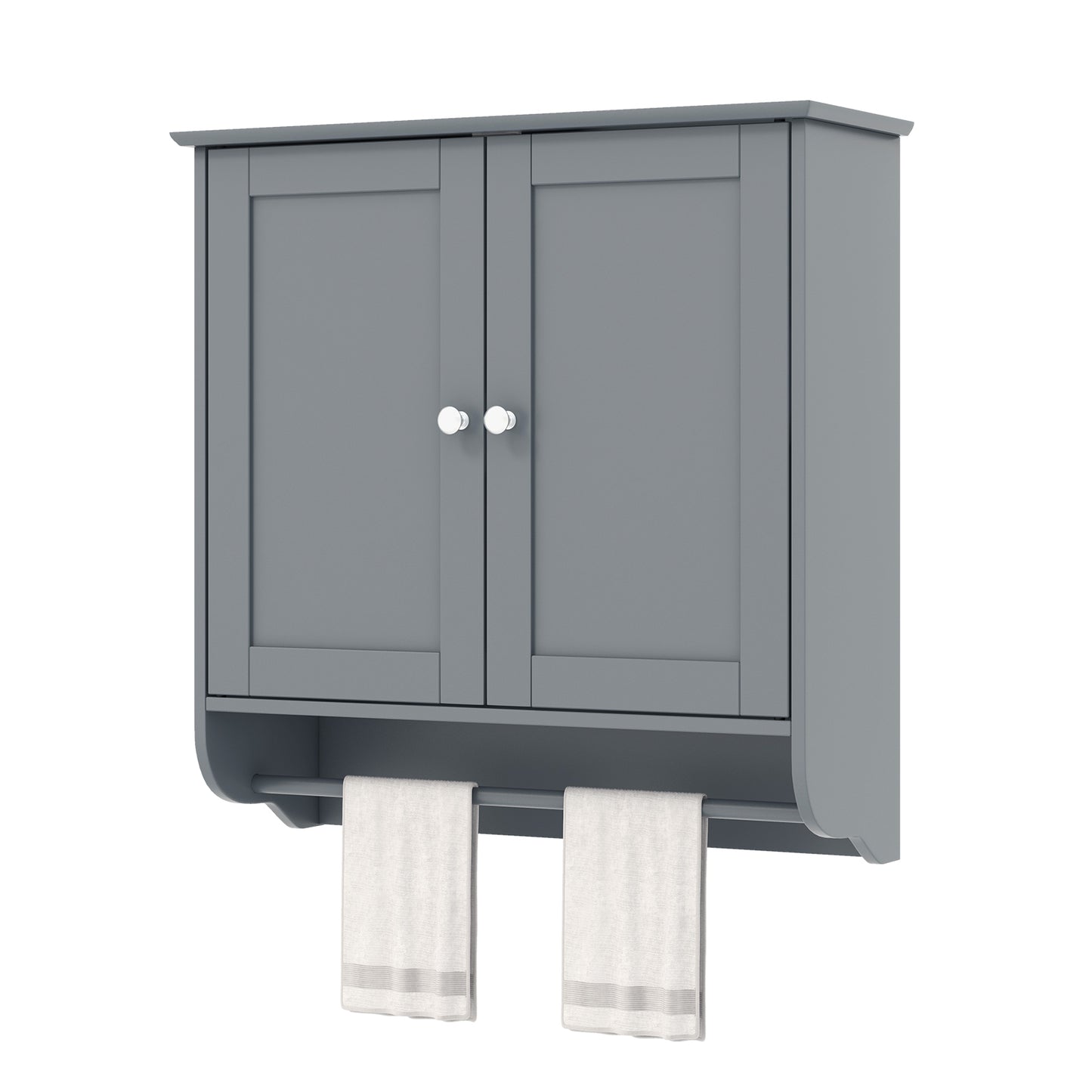 Wall Mounted Bathroom Cabinet with Adjustable Shelf-Brown