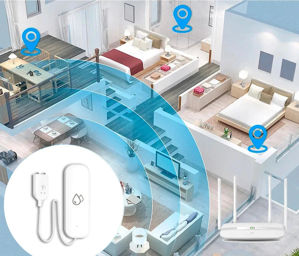 Water Sensor Leakage Alarm Flood Leak Detector Smart Home Security Protection