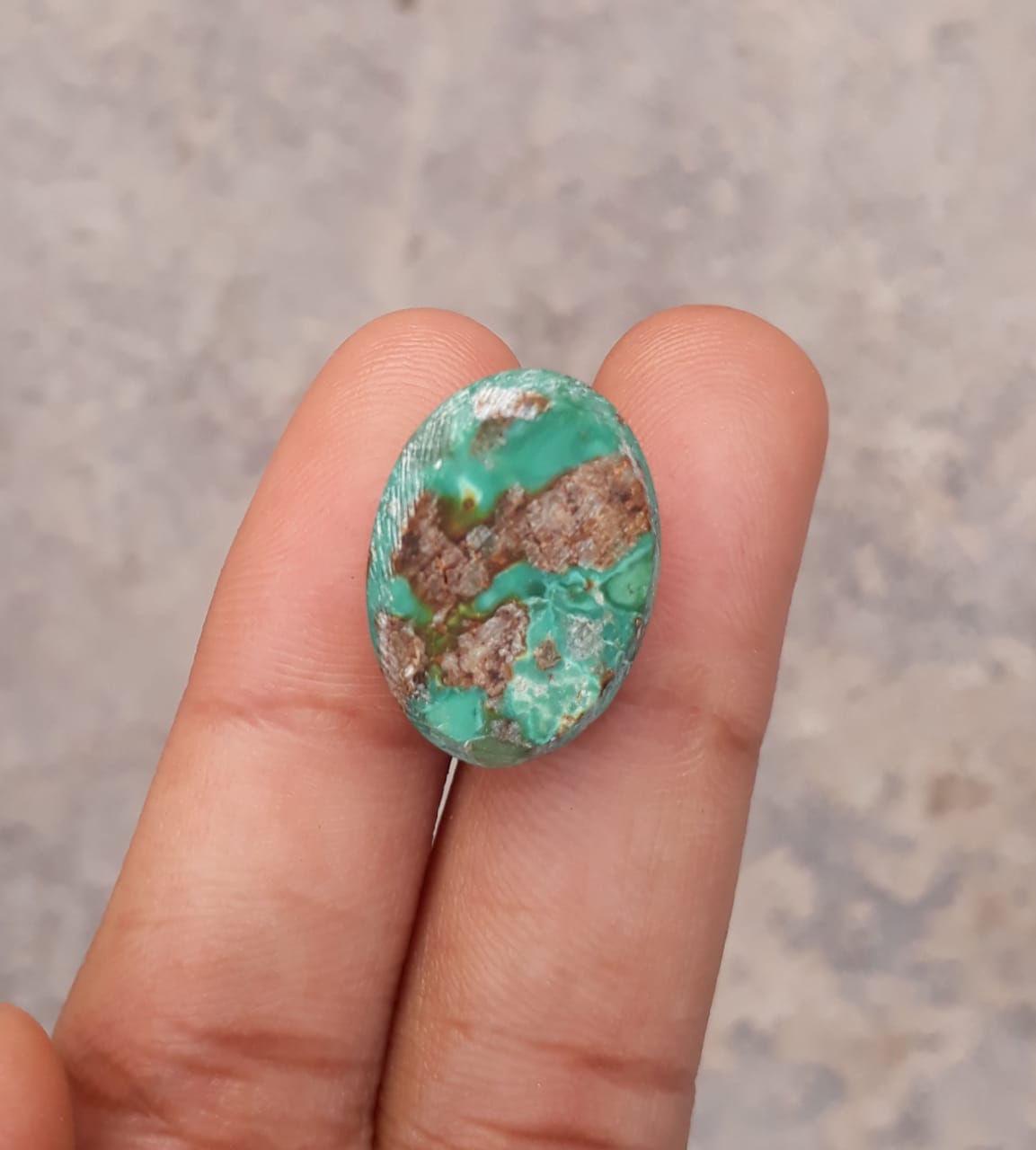 19.1ct Natural Variscite Cabochon Gemstone , Dimensions  21x15.5mm