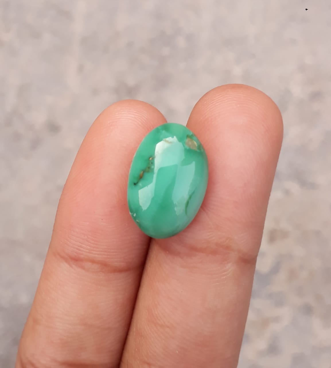 7.1ct Green Matrix Turquoise, Natural Feroza Stone Oval Shape, Real Feroza Stone,Dimensions-15x10x6mm