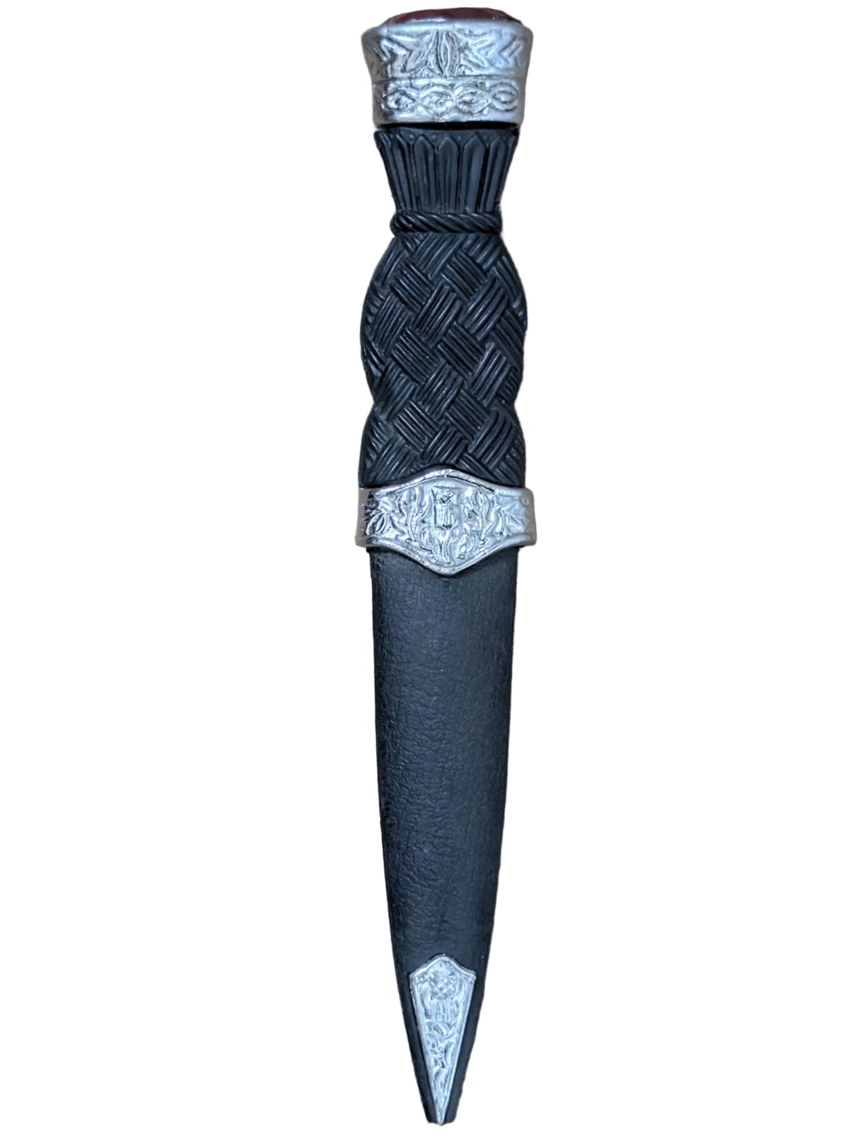 Scottish Sgian Dubh Dagger with Sheath – Traditional Highland Kilt Knife with Decorative Handle & Gemstone Top