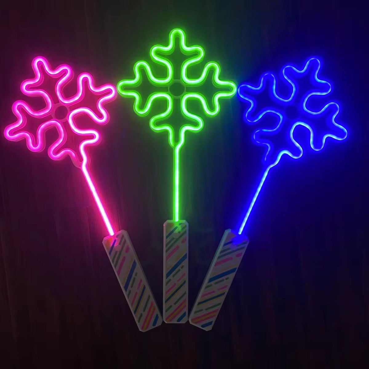 Christmas snowflake neon solid color flash stick