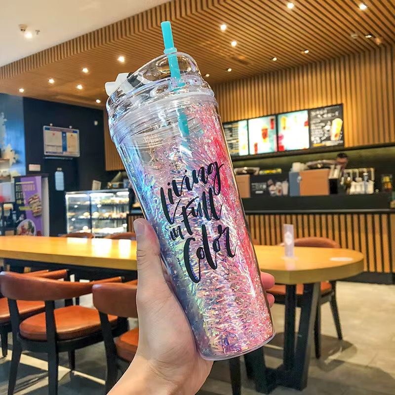 650ML Plastic Flip Cap Printed + Silk Floral Design