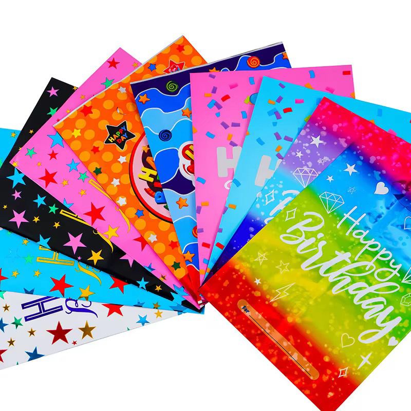 12pcs English birthday gift bags (mixed)