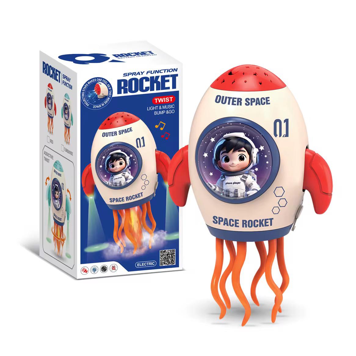 Electric spray dancing rocket (with sound, light, and music)