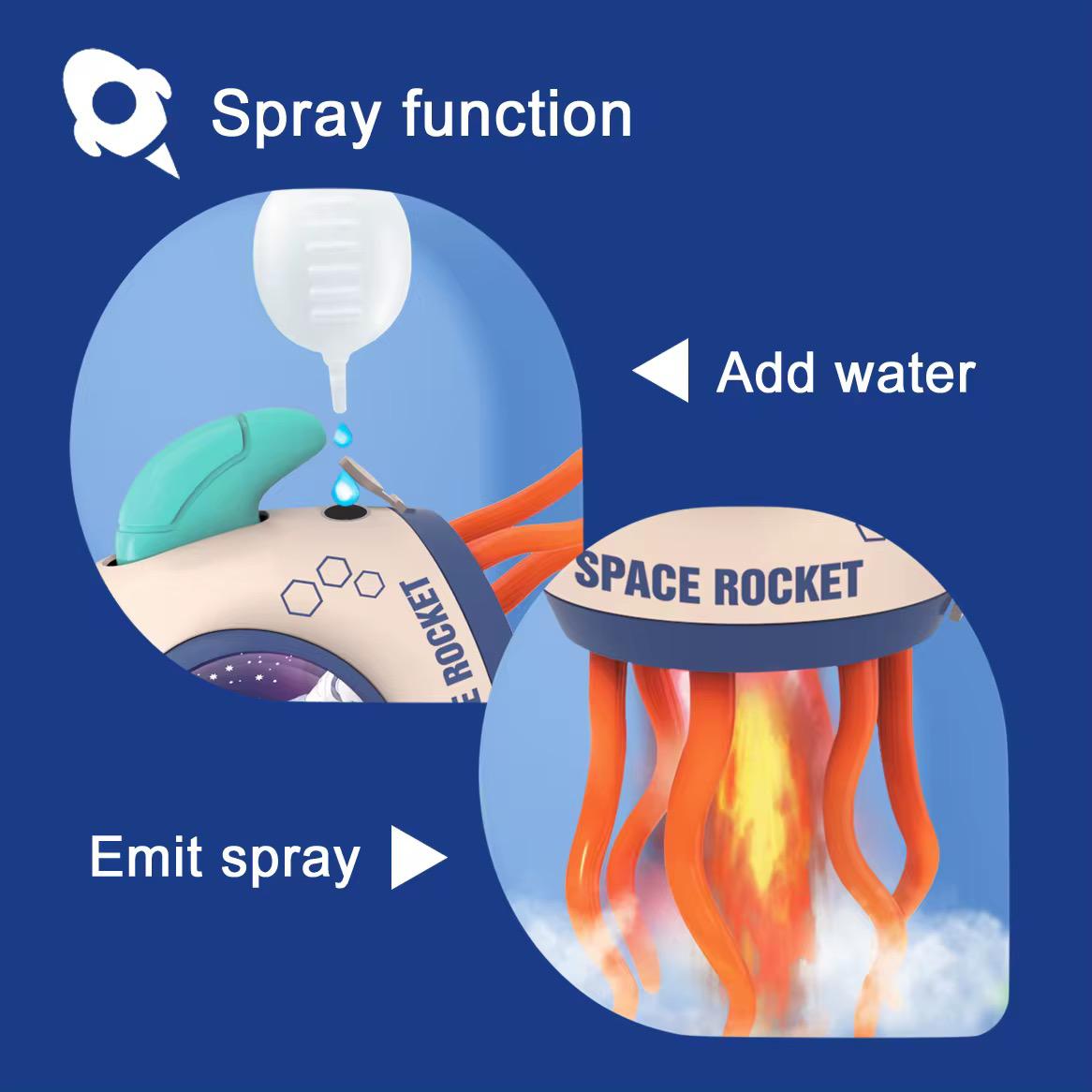 Electric spray dancing rocket (with sound, light, and music)