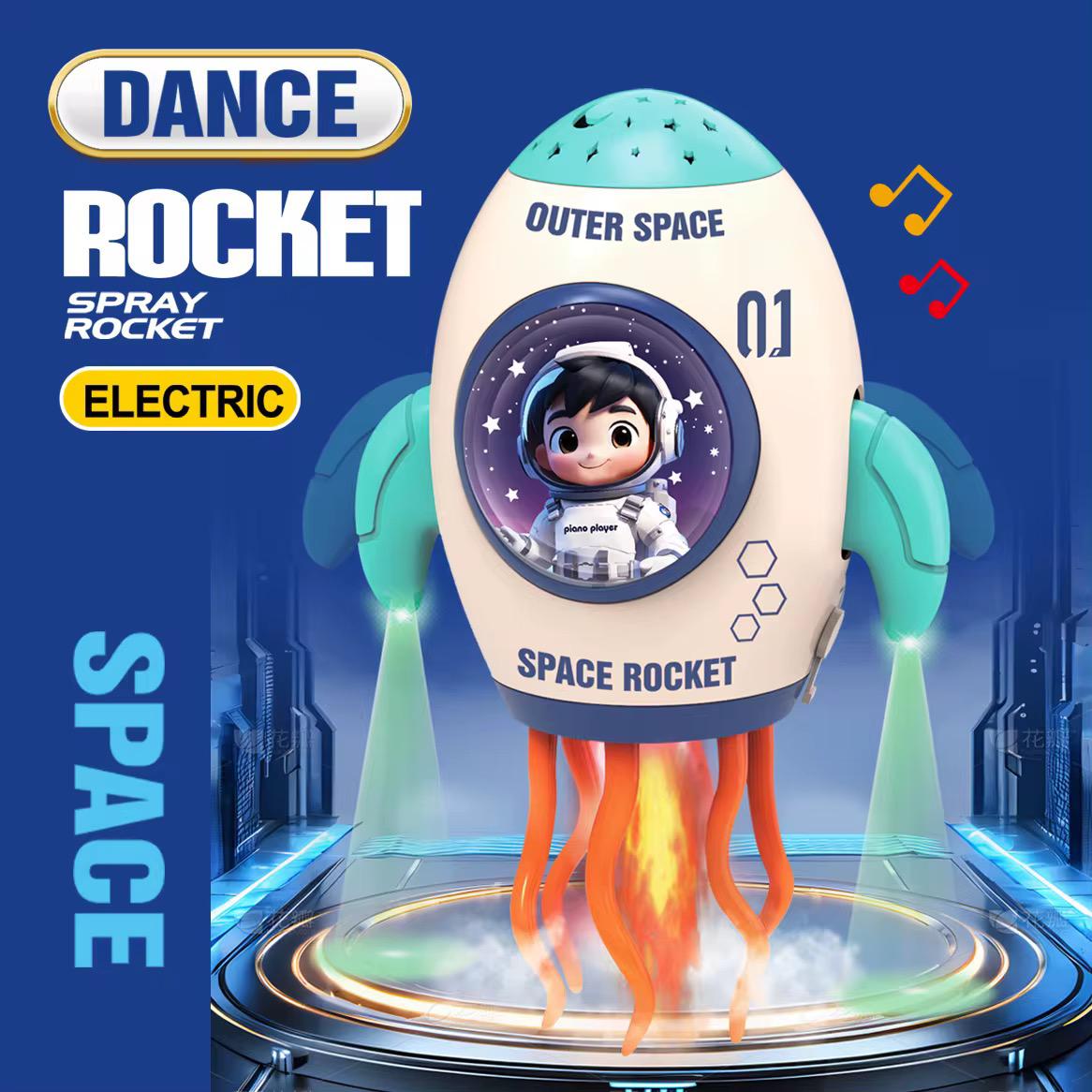 Electric spray dancing rocket (with sound, light, and music)