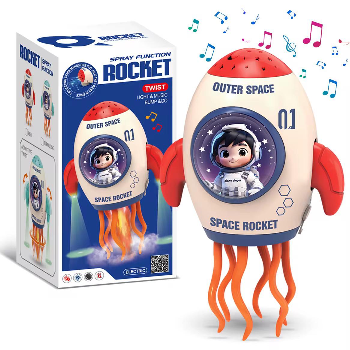 Electric spray dancing rocket (with sound, light, and music)