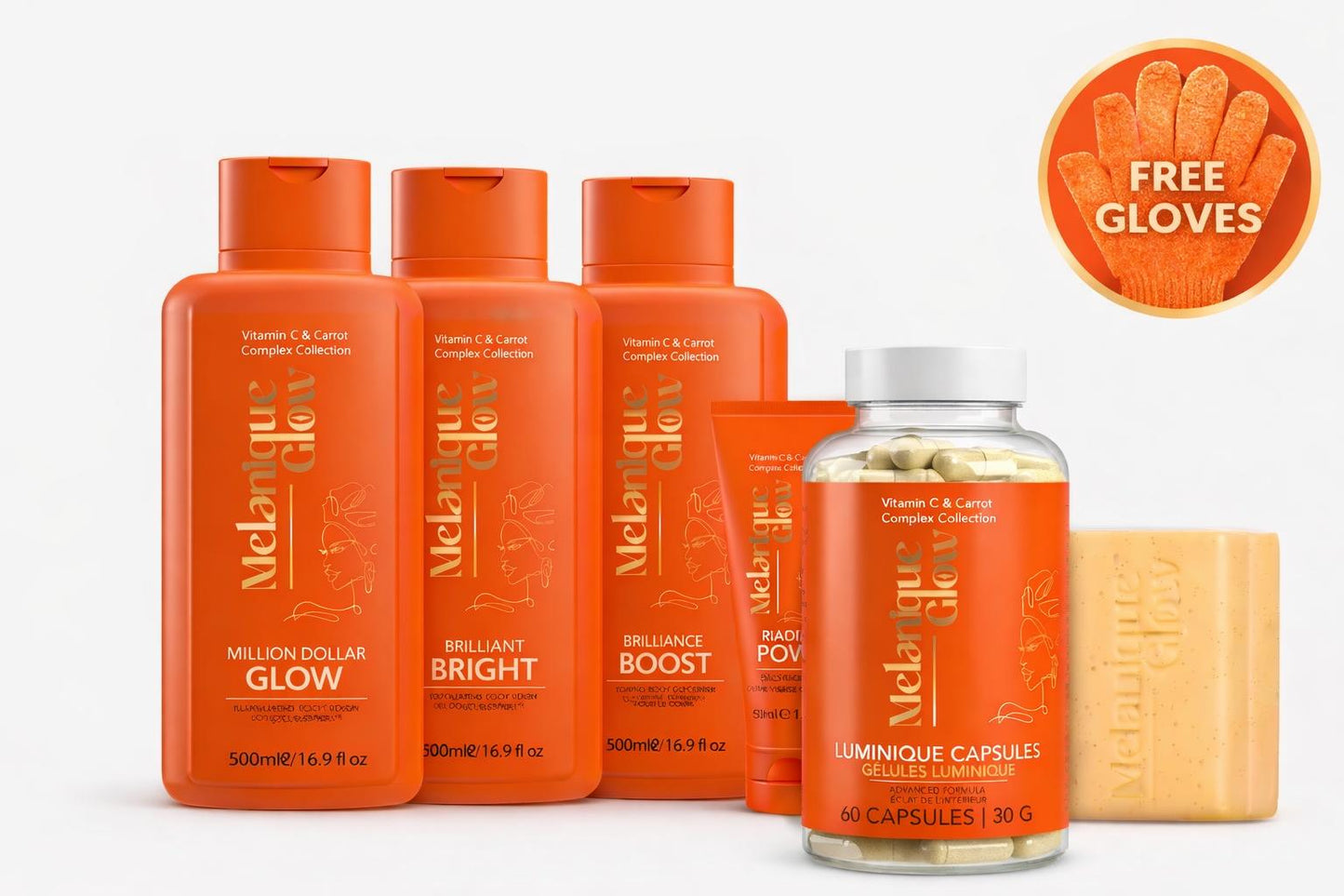 Melanique Glow Glow All Out Bundle + Capsule & Free Gloves