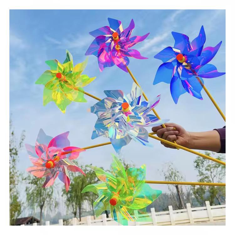 24cm monochrome iridescent fiberglass windmill