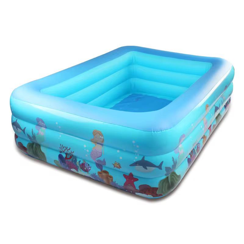 200cm  Three-tiered square printed water pool