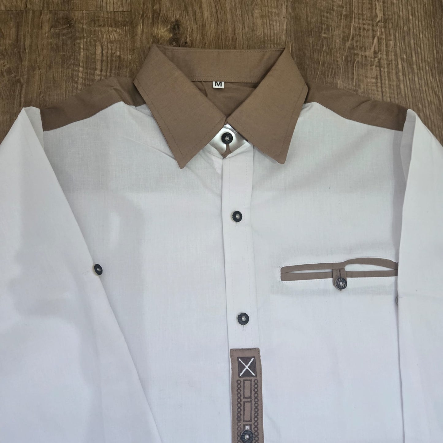 Bavarian Shirt – White Checkered Embroidery Full-Sleeve Men’s Costume