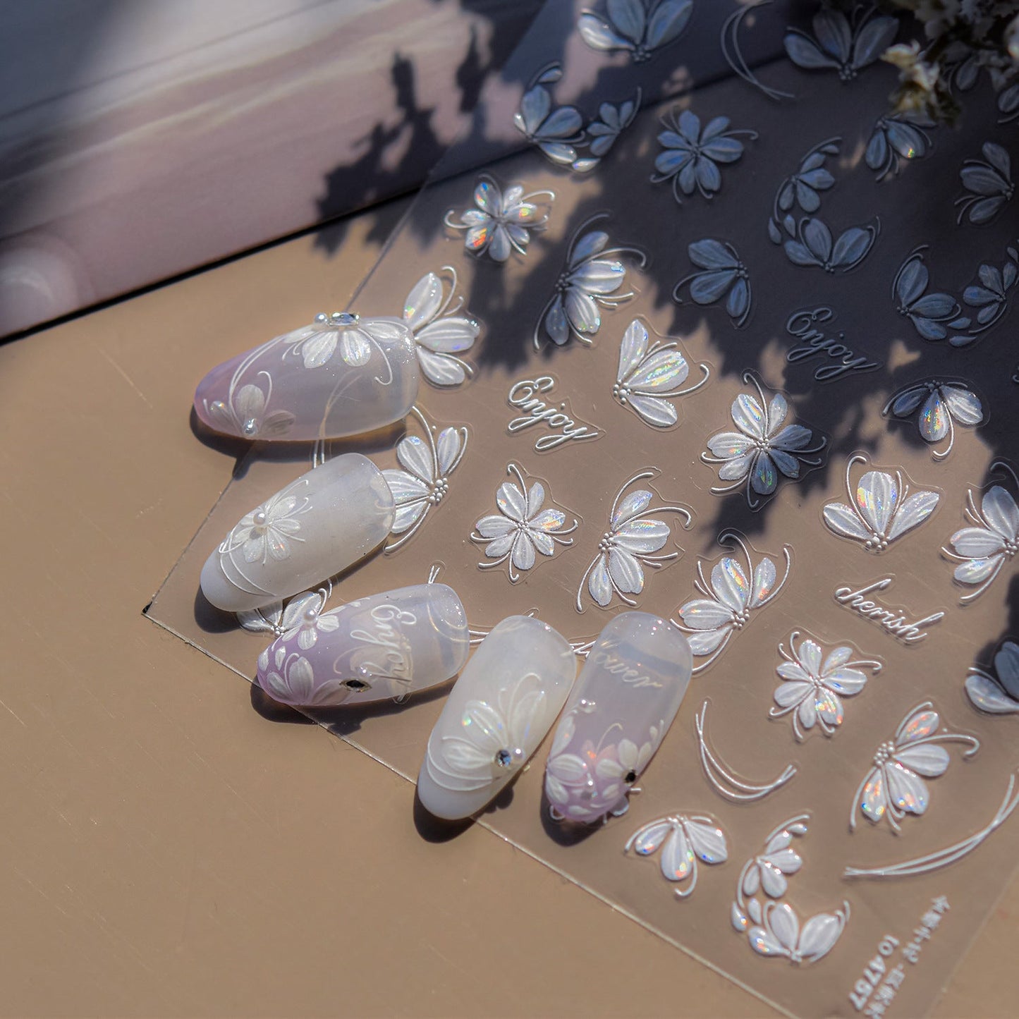 Hello Claws | White Cherry Flower Nail Deco Sticker
