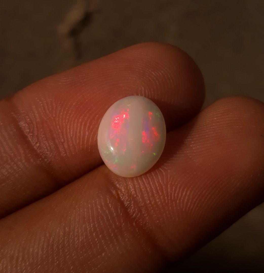 2ct Opal for Sale - White Fire Opal - Welo Opal - October Birthstone - 12x9mm
