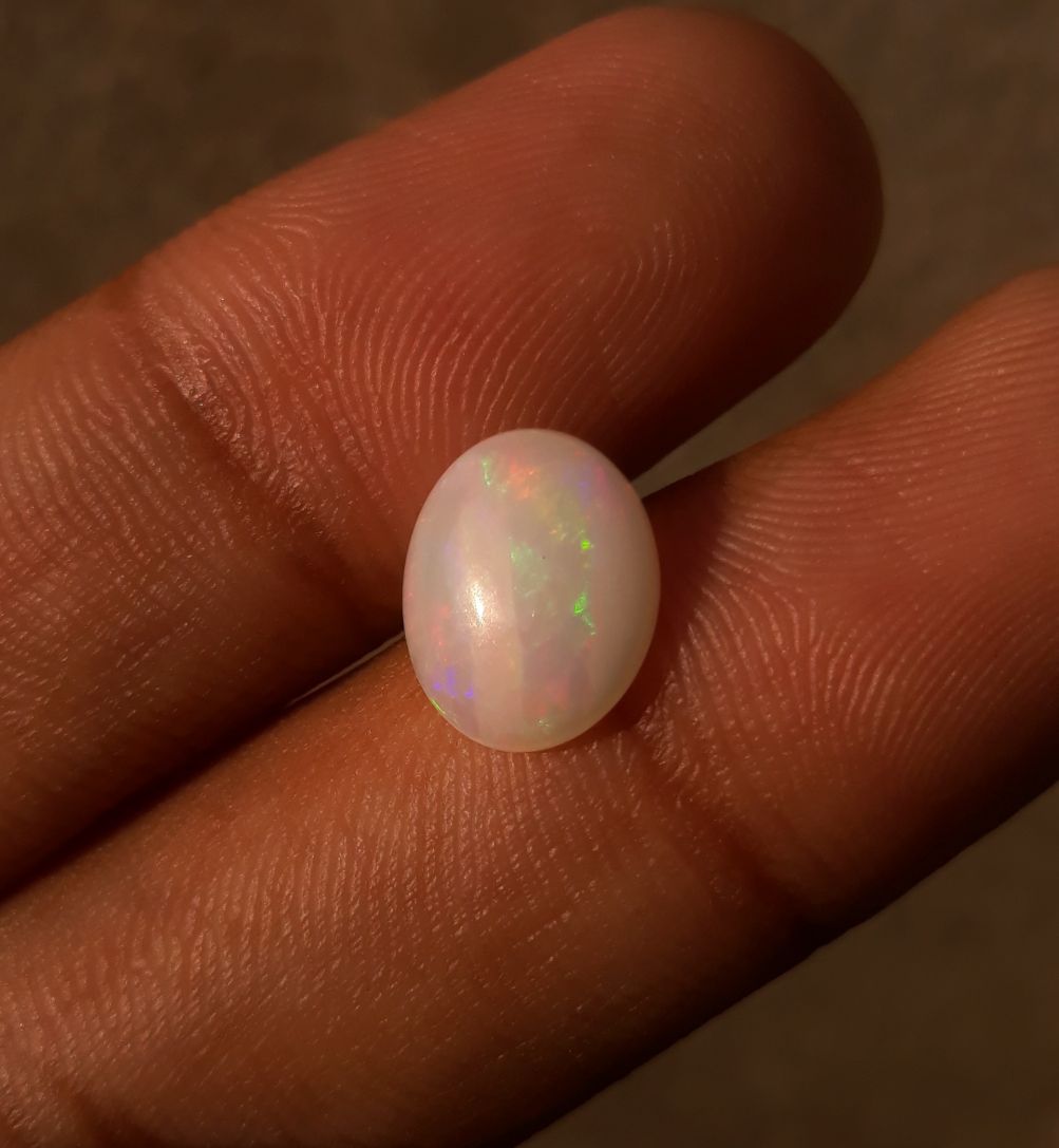 2ct Opal for Sale - White Fire Opal - Welo Opal - October Birthstone - 12x9mm