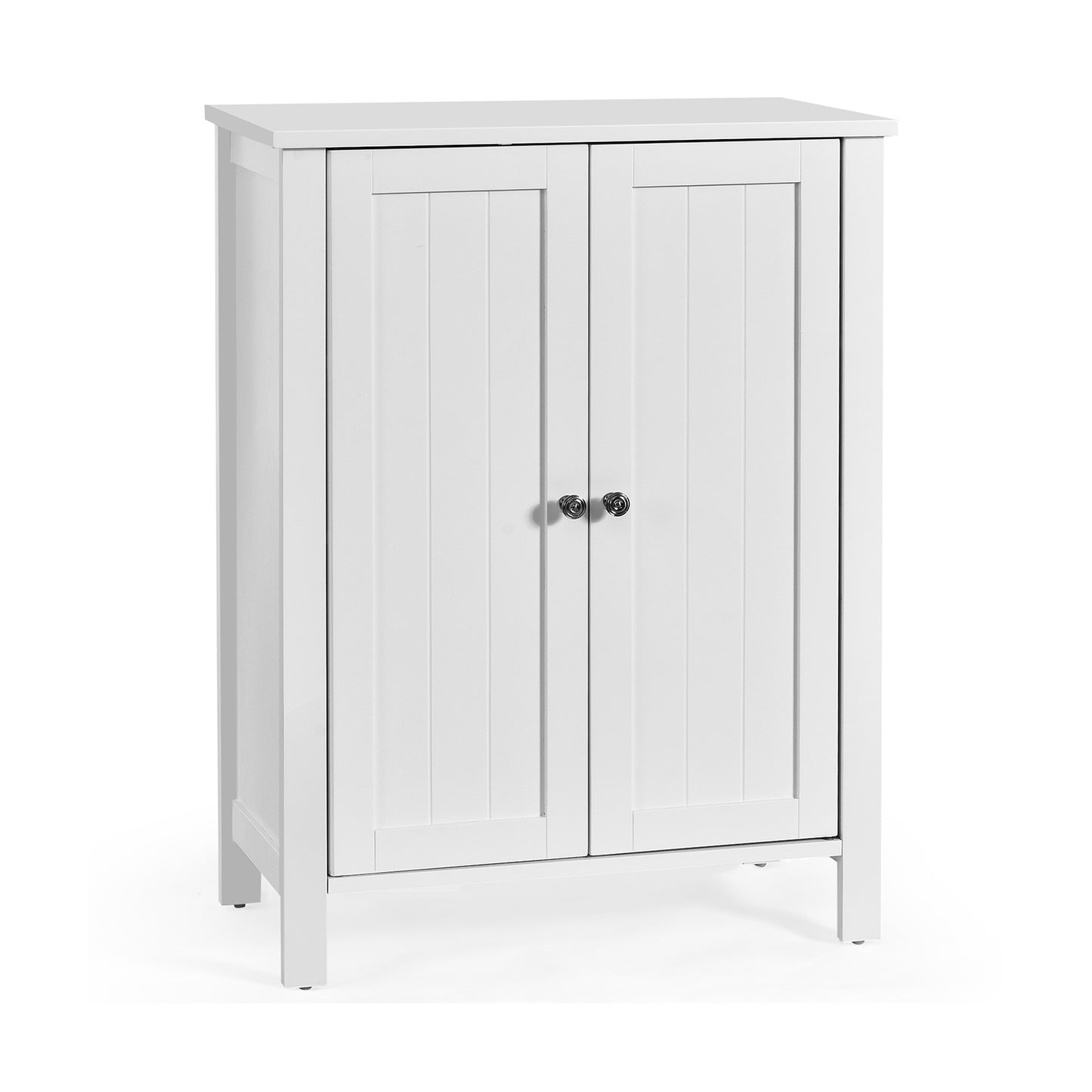 2-Door Freestanding Bathroom Floor Cabinet with Adjustable Shelves-Black