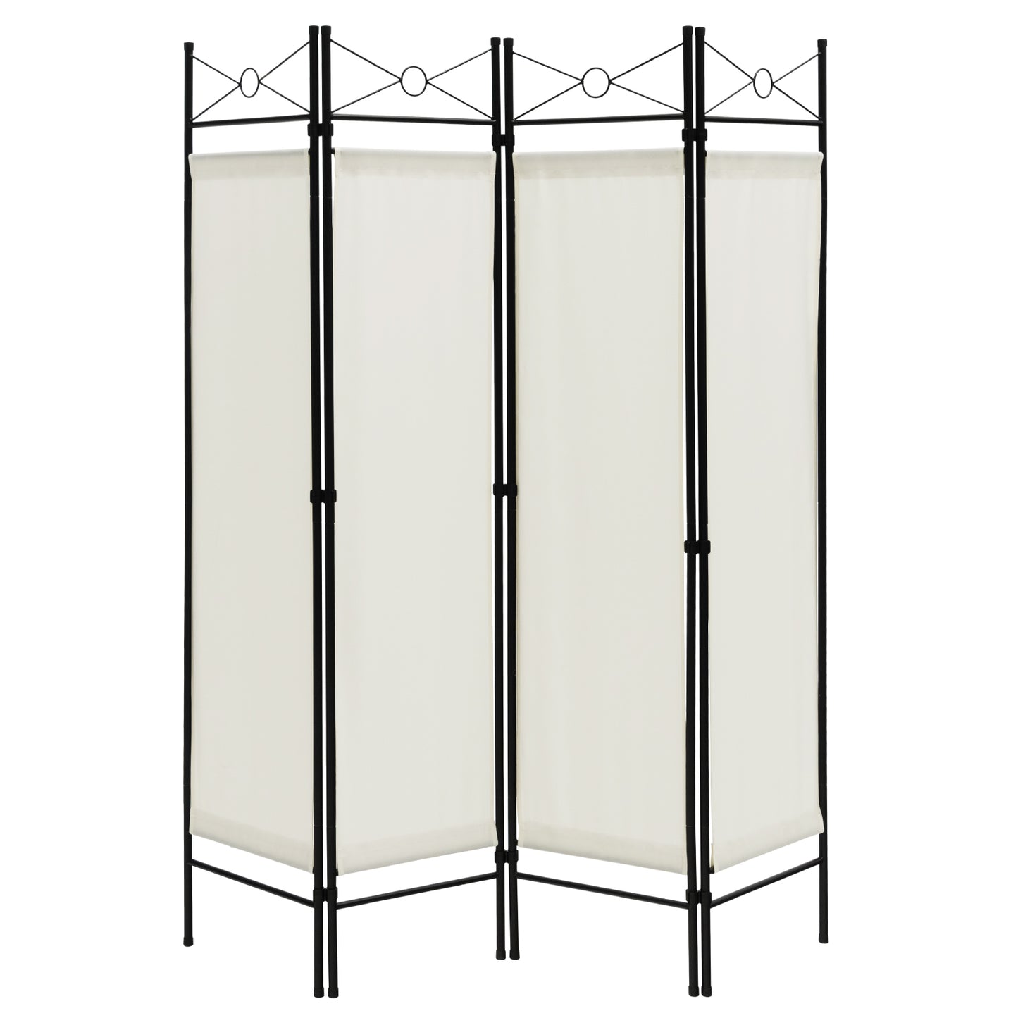 6 Feet 4-Panel Light Weight Room Divider with Polyester Cloth-Black