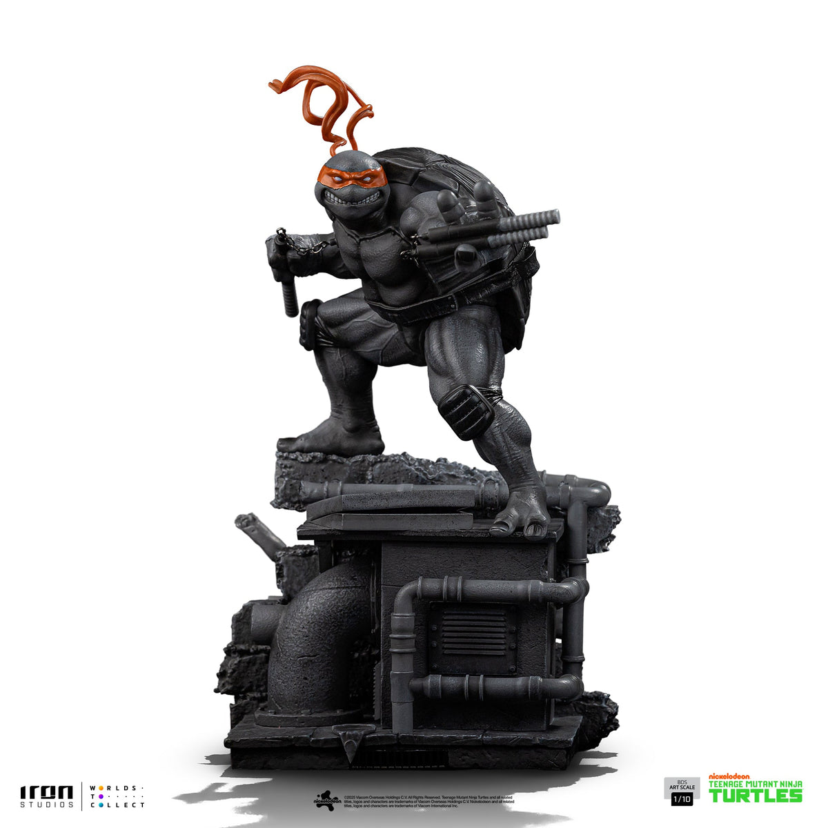 Statue Michelangelo (Black and White Variant) - Teenage Mutant Ninja Turtles - BDS Art Scale 1/10 - Iron Studios