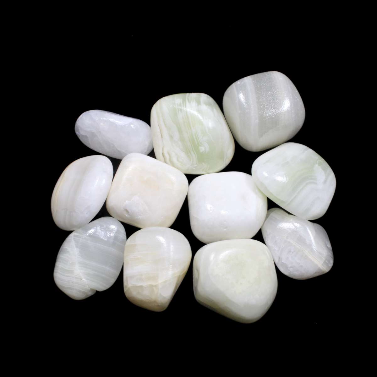 White/Pink Aragonite Polished Tumblestone Healing Crystal