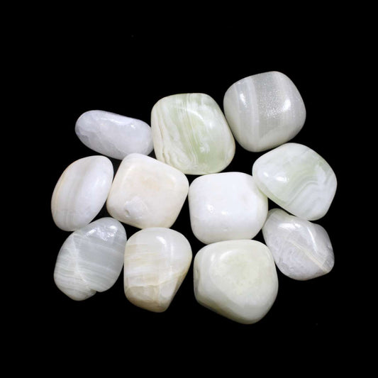 White/Pink Aragonite Polished Tumblestone Healing Crystal