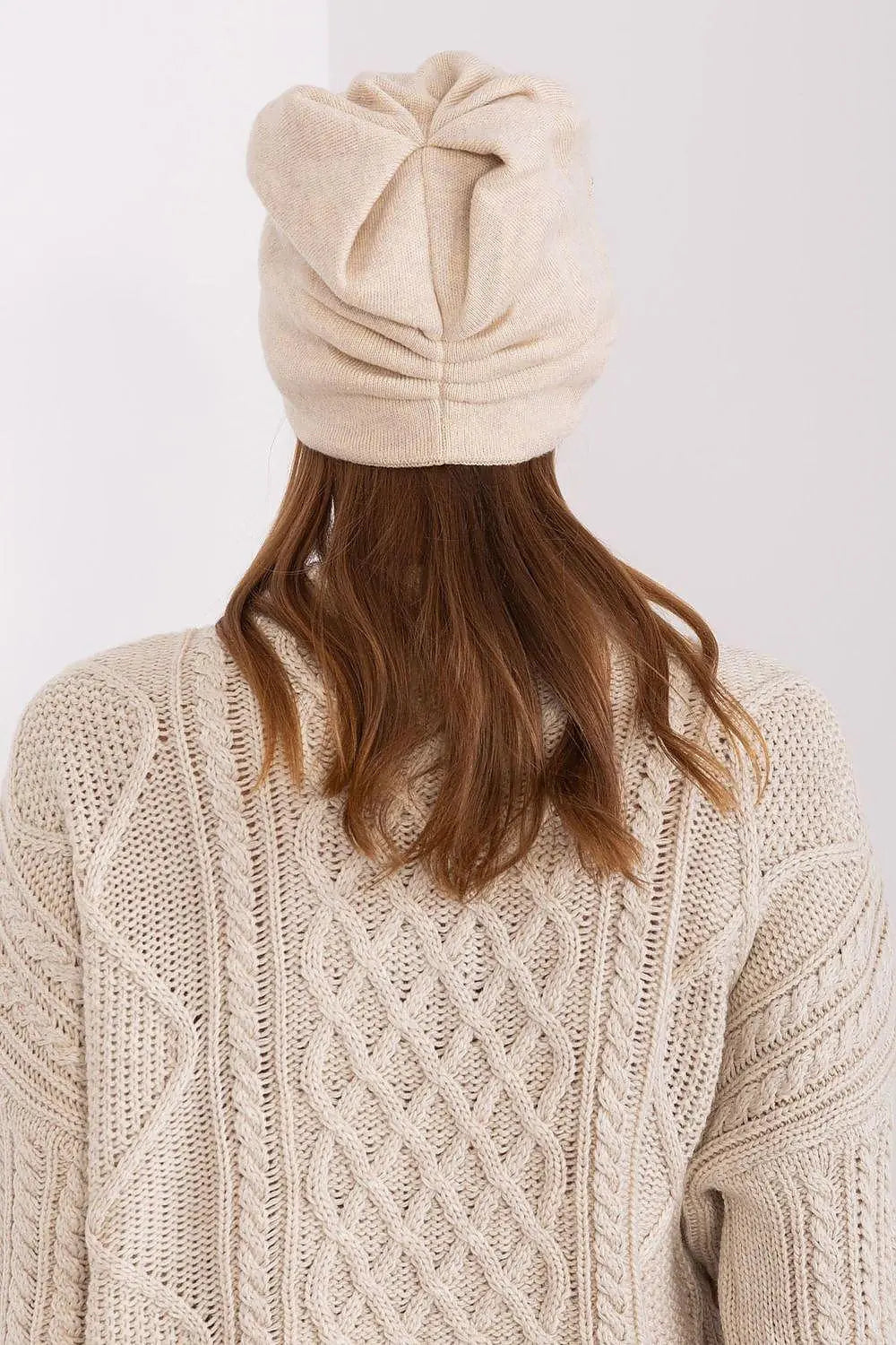 Women's Warm Winter Hat – Smooth Knit with Side Appliqué
