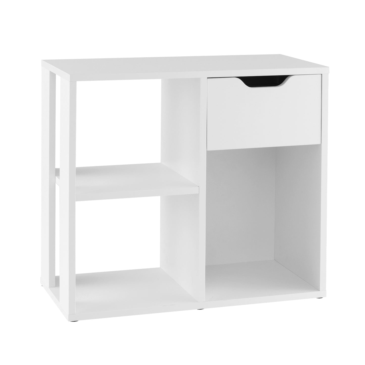 3-Cube Wooden Storage Shelf with Drawer-Black