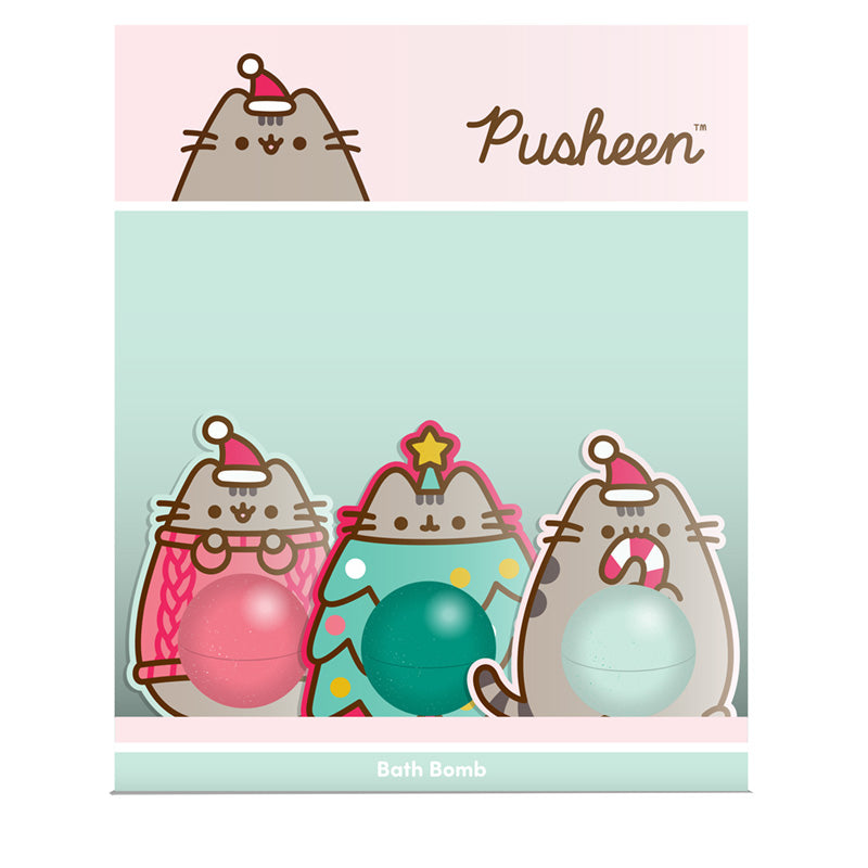 Handmade Bath Bomb in Shaped Gift Box - Christmas Pusheen the Cat