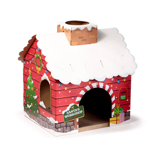 Cardboard Cat Den Playhouse - Christmas Grotto