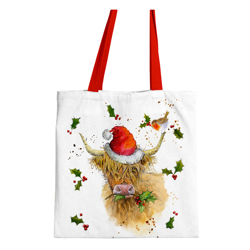 Tote Shopping Bag - Jan Pashley Christmas Highland Coo