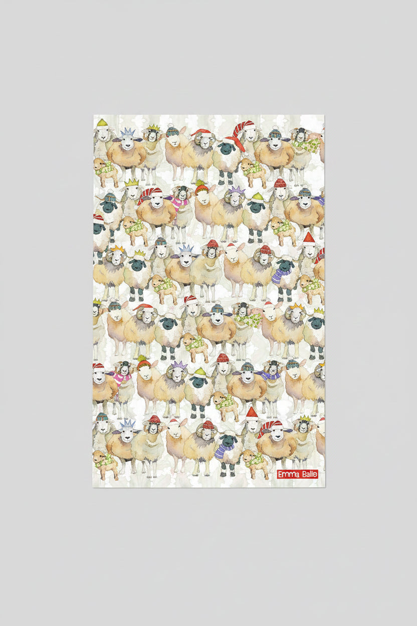Christmas Sheep Repeat Tea Towel  XF13