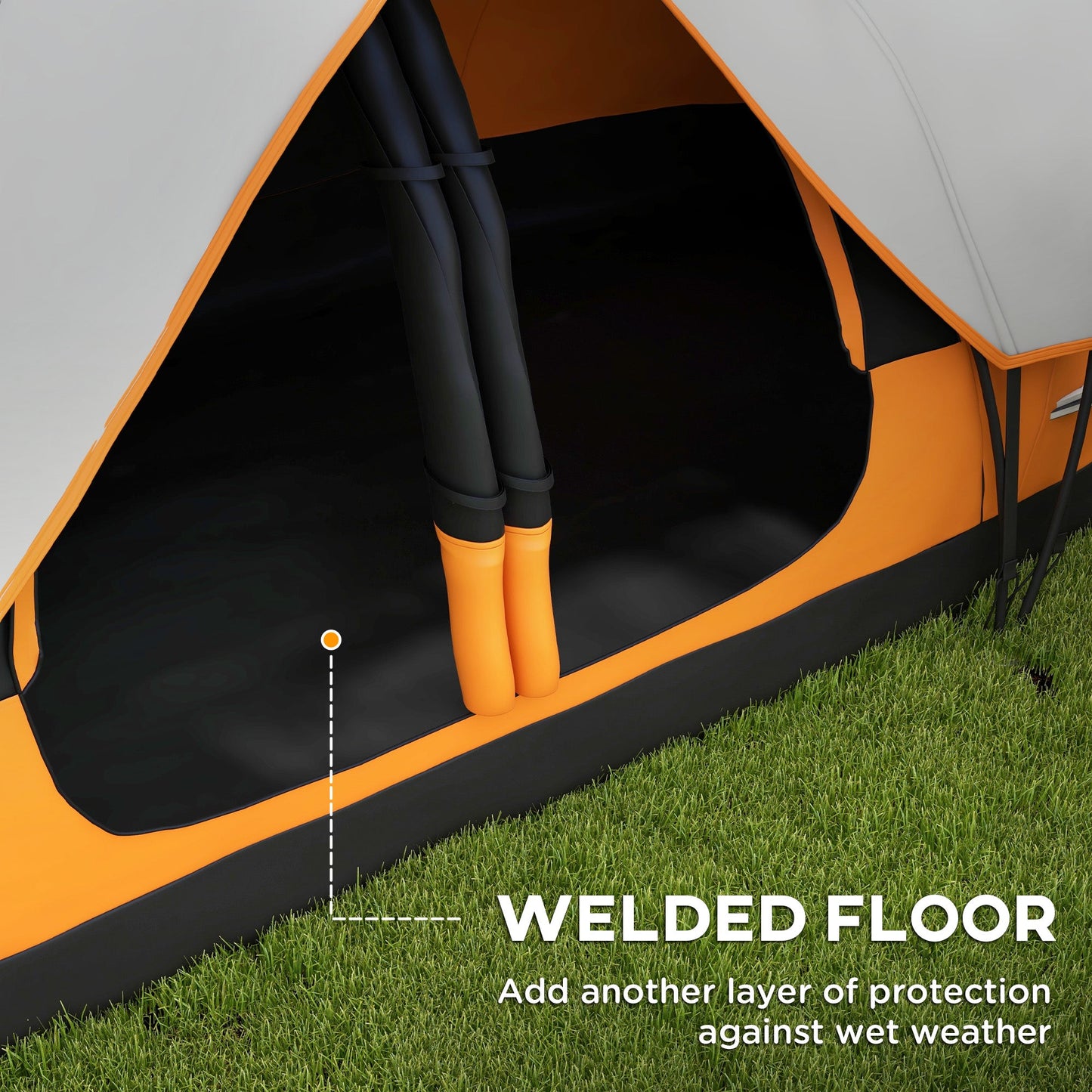 Outsunny 2 Room Camping Tent with Waterproof Rainfly & Screen Panels