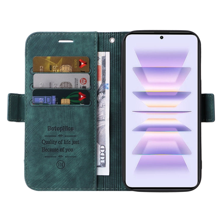 For Xiaomi Redmi K60 / K60 Pro / Poco F5 Pro BETOPNICE Dual-side Buckle Leather Phone Case (Green)