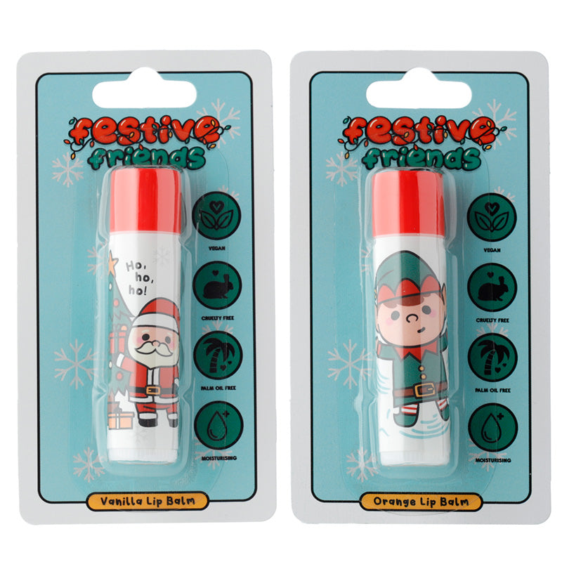 Christmas Stick Lip Balm - Elf (Orange) & Santa (Vanilla)