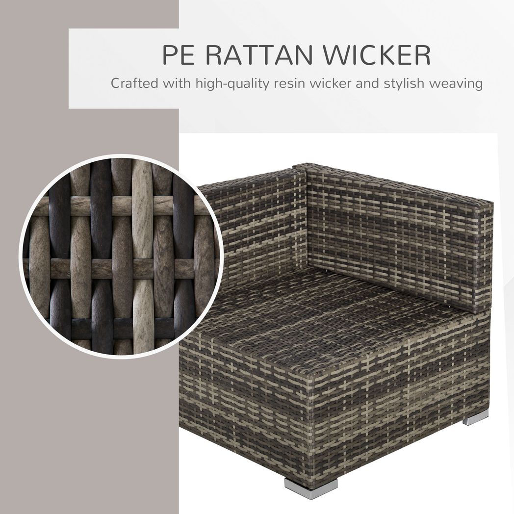PE Rattan Wicker Corner Sofa Garden Furniture Single Sofa Chair w/ Cushions