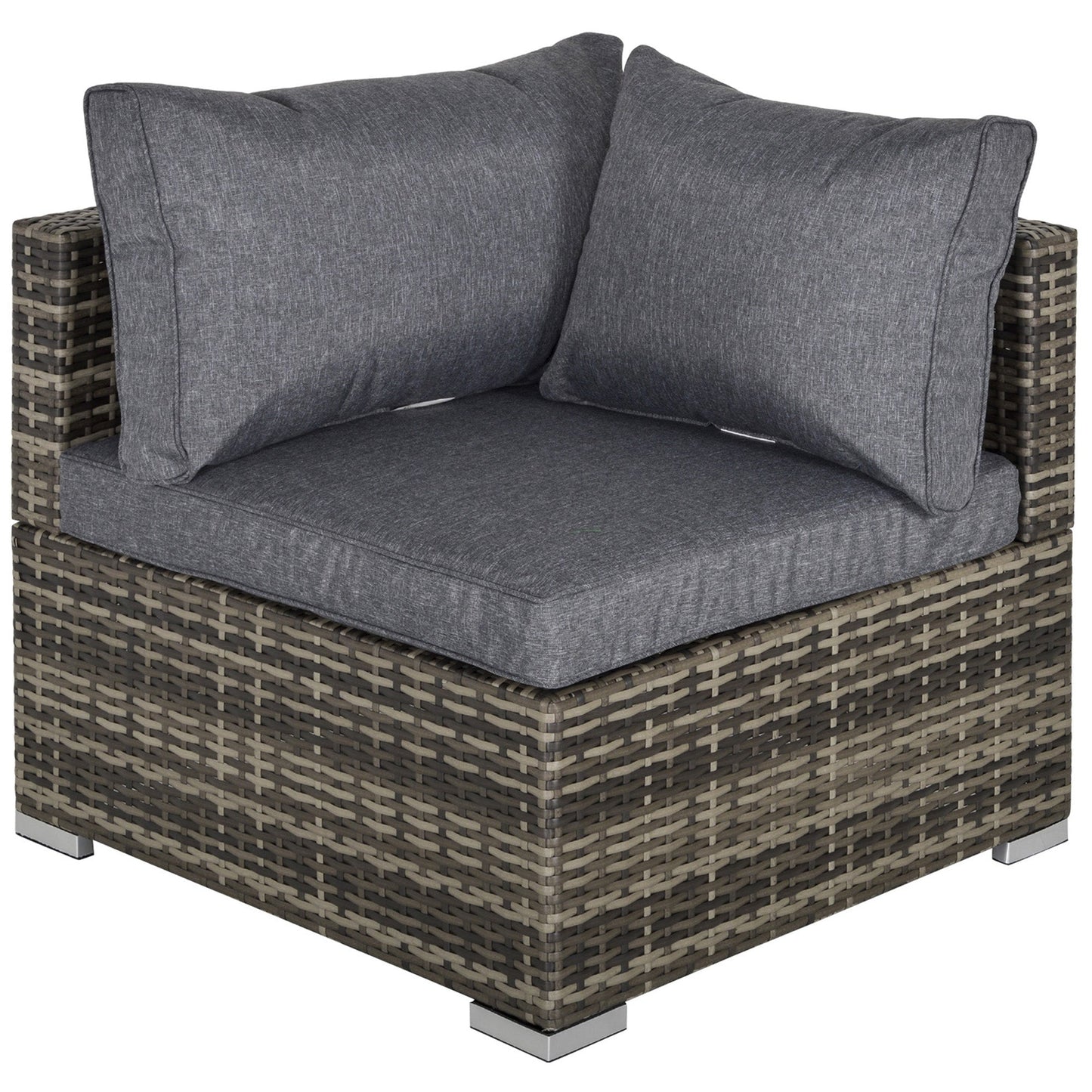 PE Rattan Wicker Corner Sofa Garden Furniture Single Sofa Chair w/ Cushions