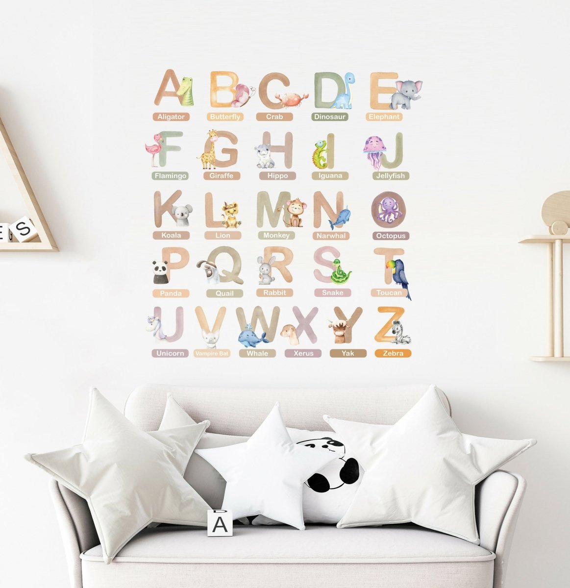 Live Vida Alphabet Wall Stickers with Animal Figures 26 pcs
