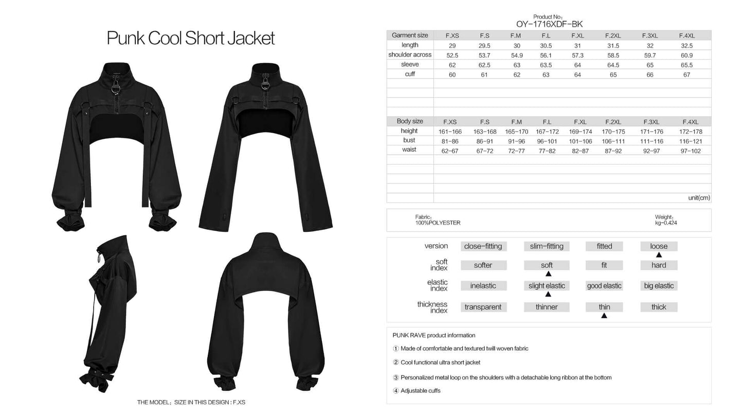 Punk Rave McKay Short Jacket - Sizes UK 16 Left Only