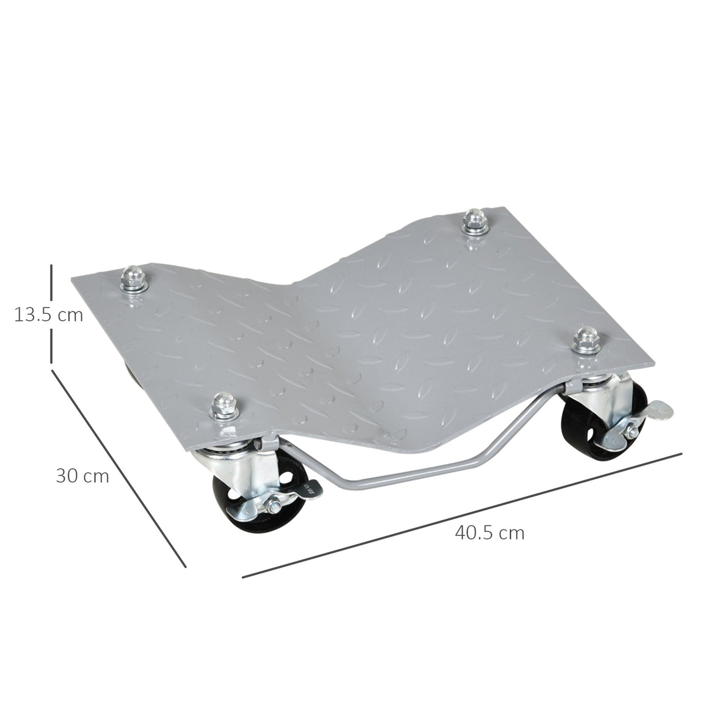 DURHAND 2PCS 680kg Car Wheel Dollies with Swivel Casters, Wheel Dolly, Grey