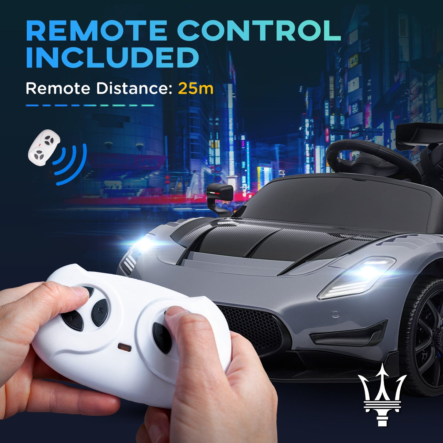 AIYAPLAY Maserati GT2 Licensed 12V Electric Ride on Car w/ Remote