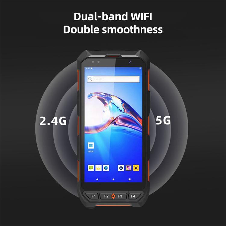 5.5 inch Android 10 IP65 RFID Handheld Industrial Data Terminal Barcode Scanner, Style: NFC UHF + 2D Head, NFC HF + 2D Head