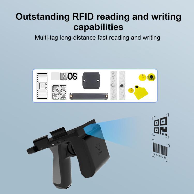 UHF RFID Radio Frequency High Performance Handheld Back Clip Bluetooth Communication Reader, Style: Bluetooth RFID Reading and Writing + One/Two-dimensional Code Scanning, Bluetooth RFID Reading and Writing + One/Two-dimensional Code Scanning