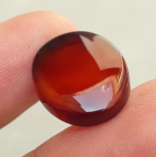 9.5ct Carnelian Stone-  Natural Carnelian Gemstone-Brown carnelian-Kabdi Yamani- 14x16mm