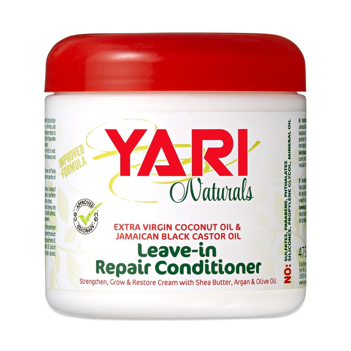 Yari Naturals Extra Virgin Coconut Oil & Jamaican Black Castor Oil Conditioner - Strengthening & Growth for Dry, Damaged & Natural Hair 475ml