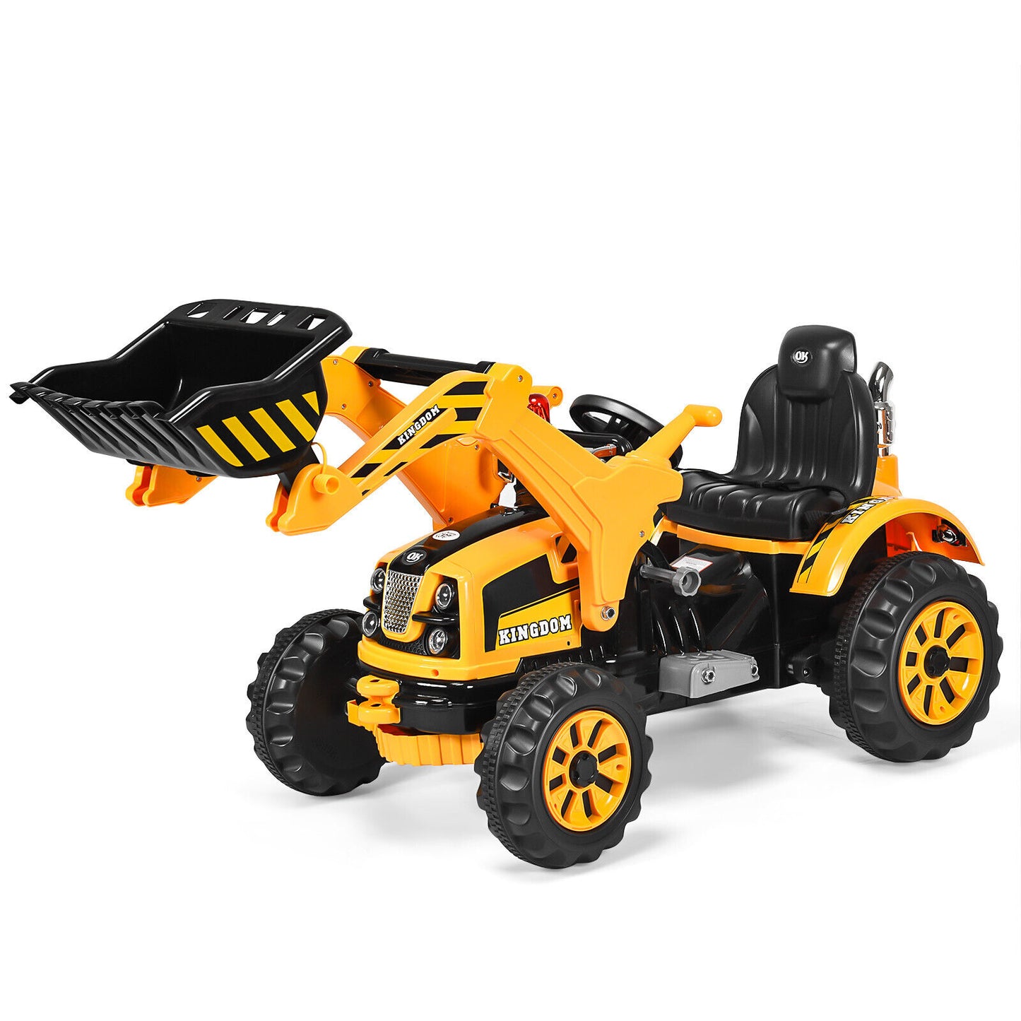12V Battery Powered Kids Ride on Excavator with Horn and Safety Belt-Blue