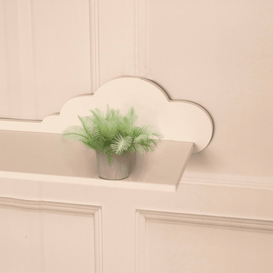 2x White Cloud Shelves Kid's Nursery Shelves