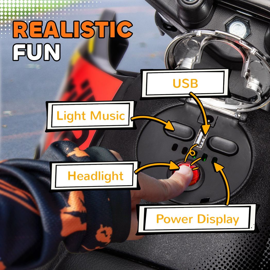 AIYAPLAY 12V Kids Motorbike Aprilia Licenced with Training Wheels