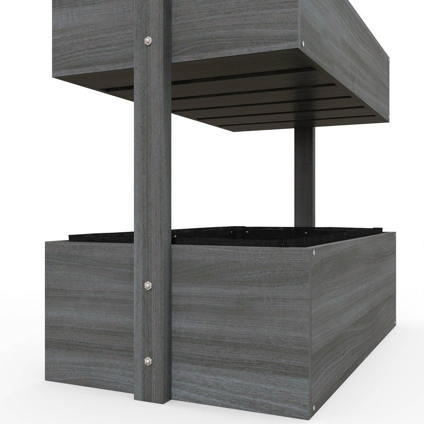 Outsunny Raised Garden Bed Wooden Plant Stand Grey
