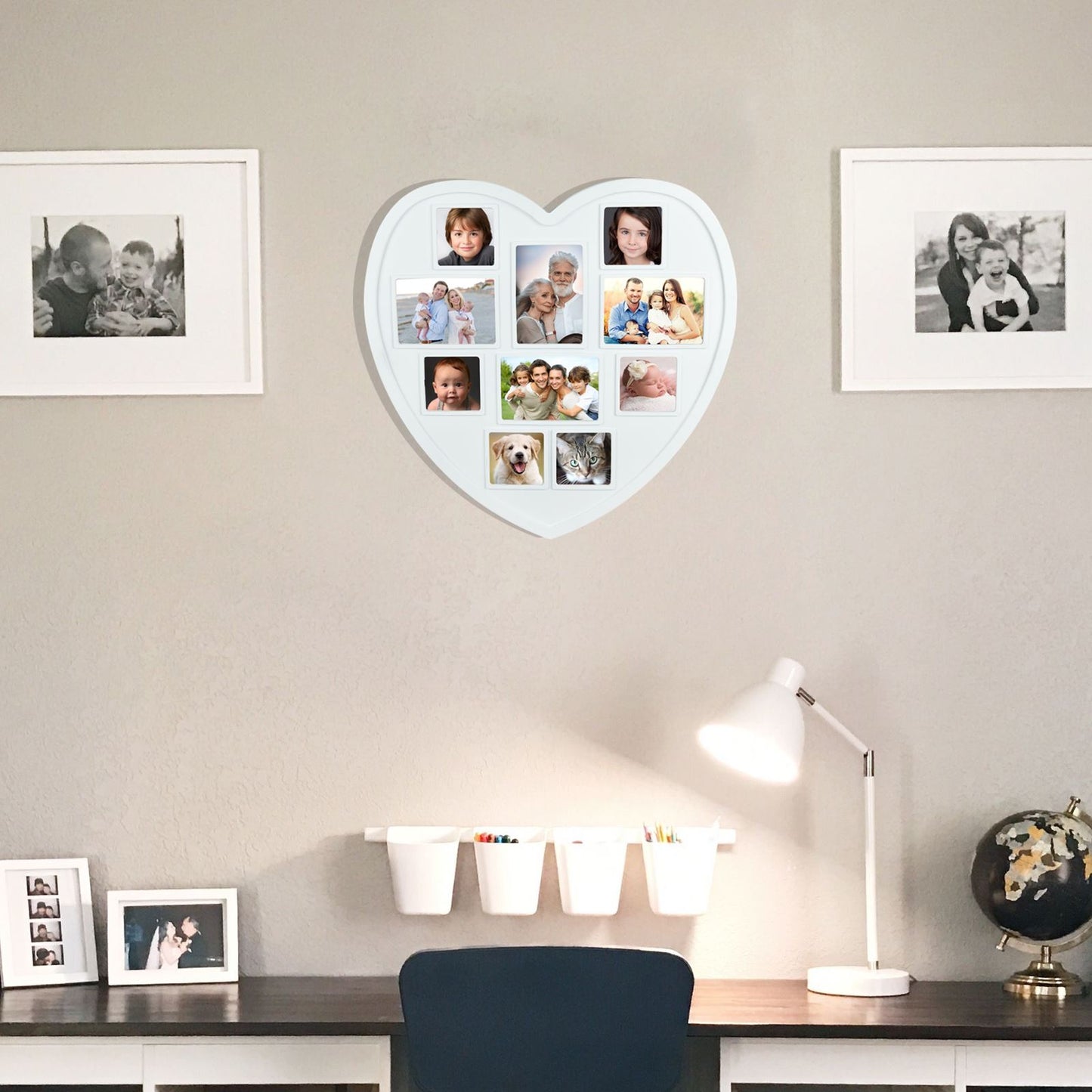 White Hanging Heart Photo Frame HPF-12   AS-19786
