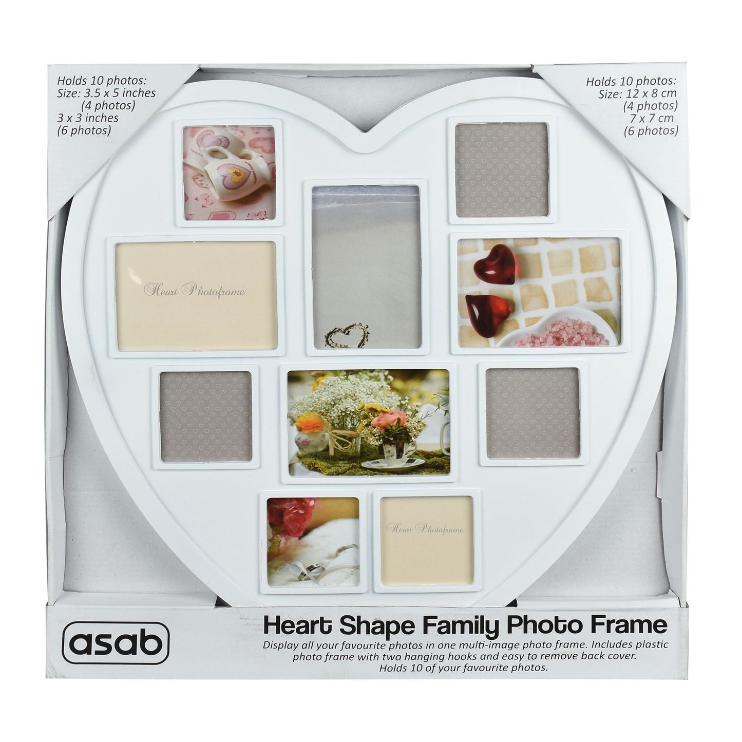 White Hanging Heart Photo Frame HPF-12   AS-19786
