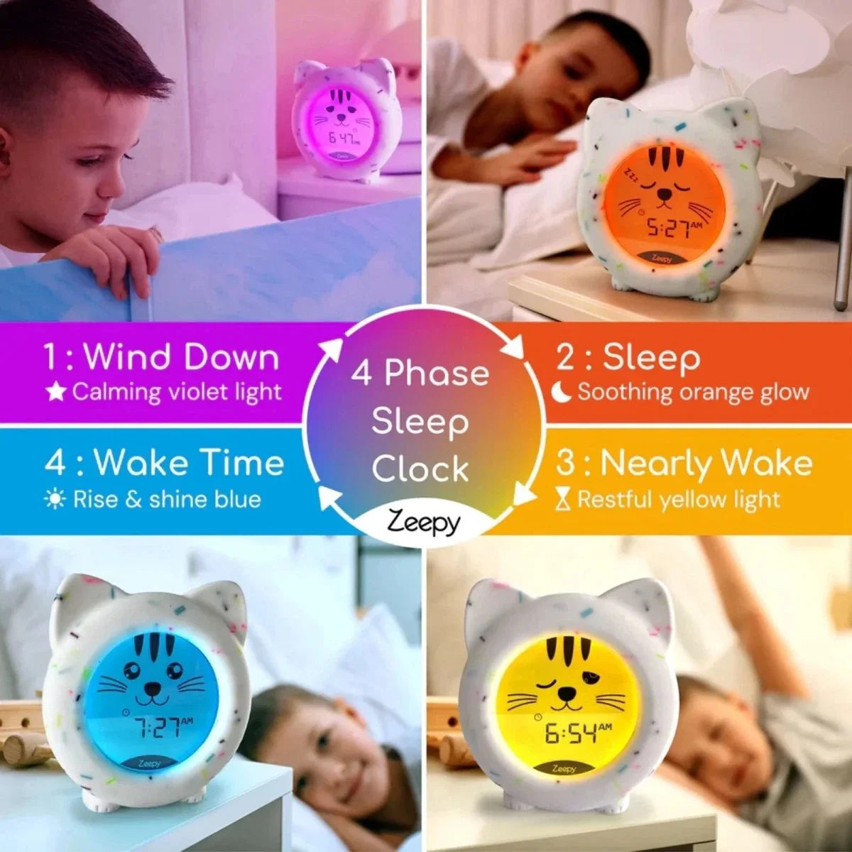 Zeepy Kip the Kitty 4 Phase Sleep Trainer Clock